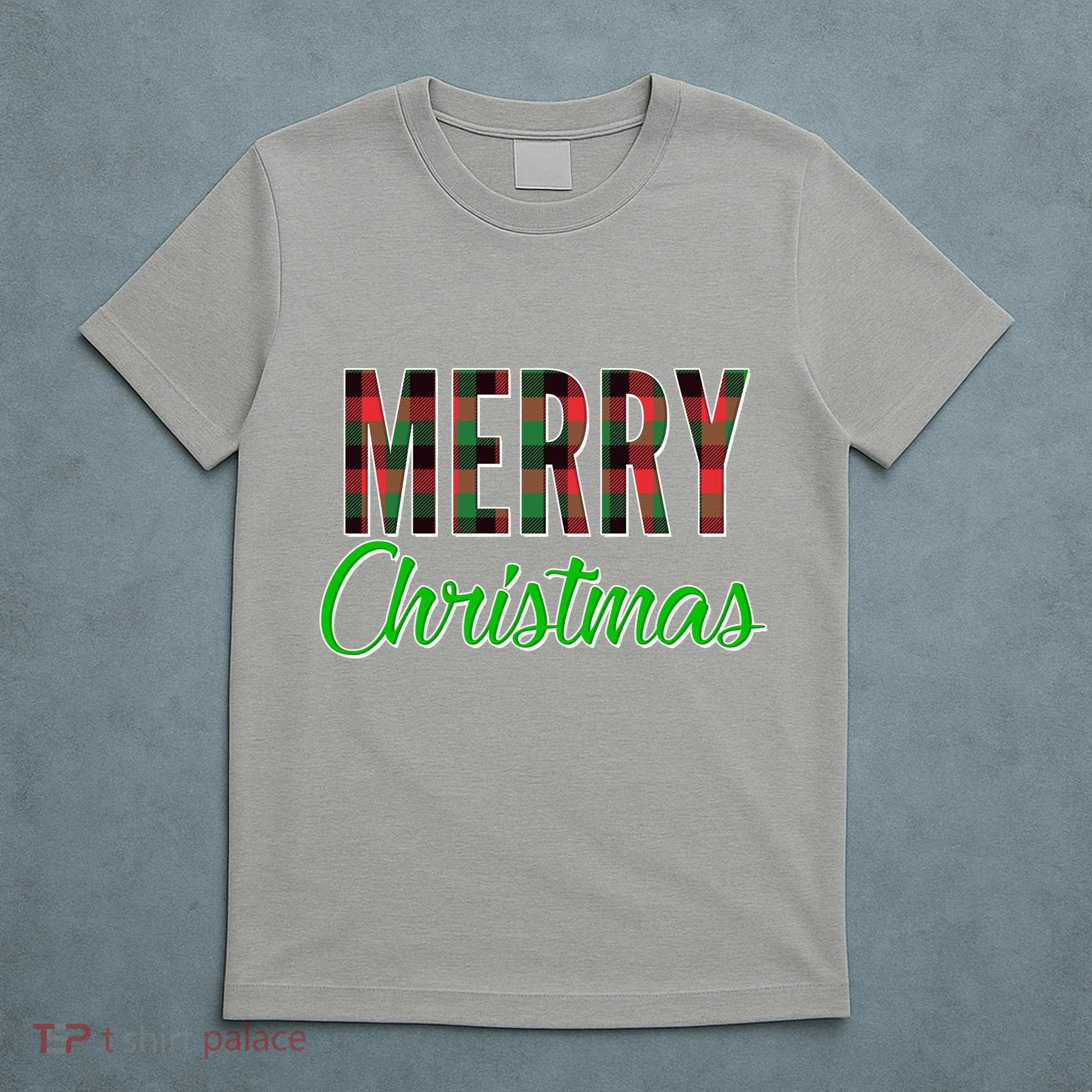 Merry Christmas Plaid T-Shirt