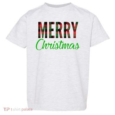 Merry Christmas Plaid Toddler T-Shirt
