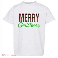 Merry Christmas Plaid Toddler T-Shirt thumb 0