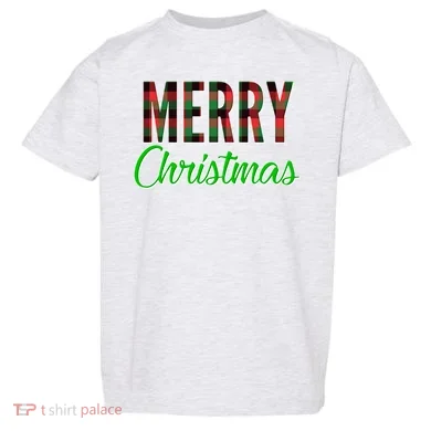 Merry Christmas Plaid Toddler T-Shirt