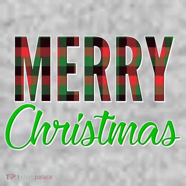 Merry Christmas Plaid Kids Sweatshirt