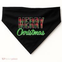 Merry Christmas Plaid USA-Made Doggie Bandana thumb 0