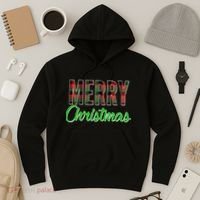 Merry Christmas Plaid Hoodie thumb 3