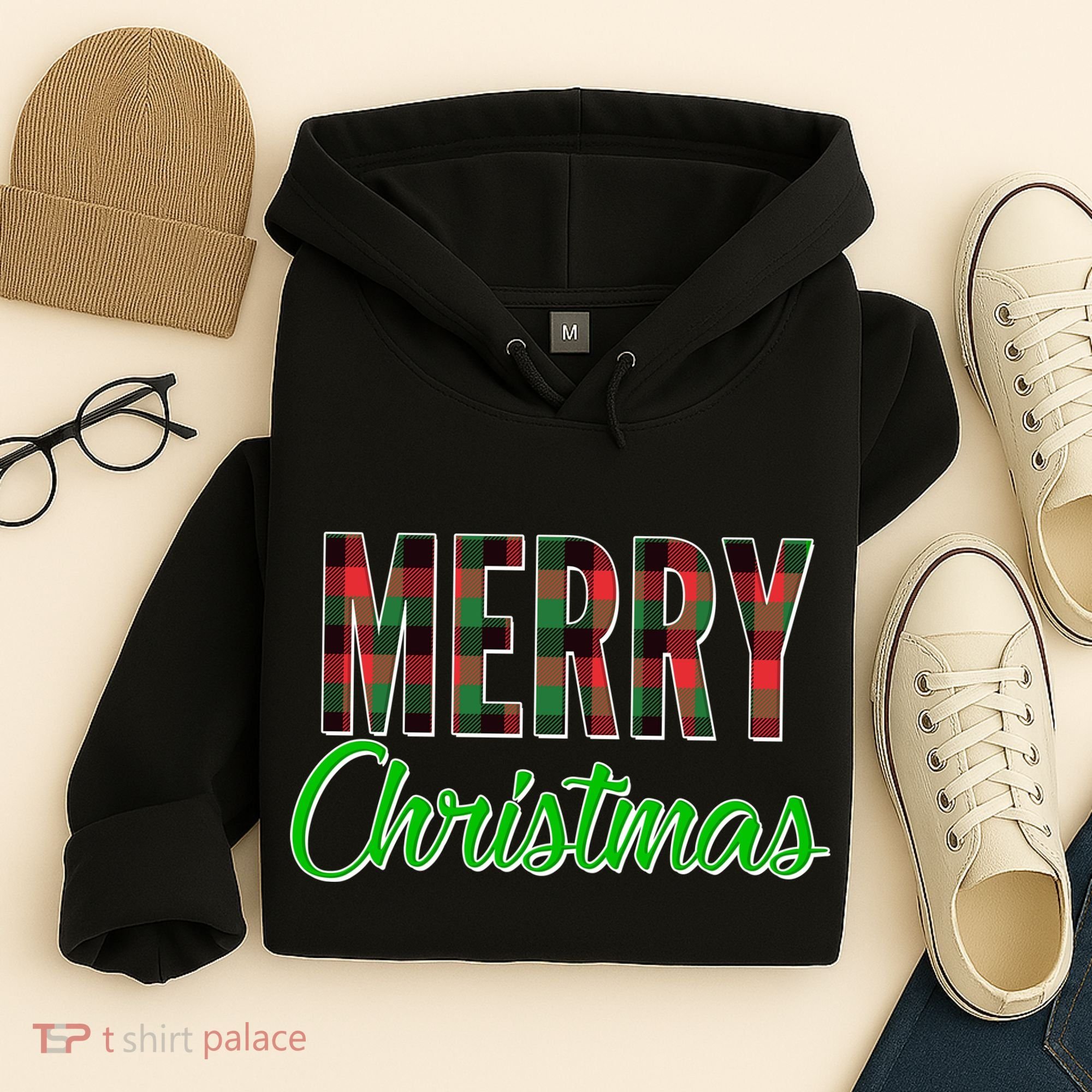 Merry Christmas Plaid Hoodie