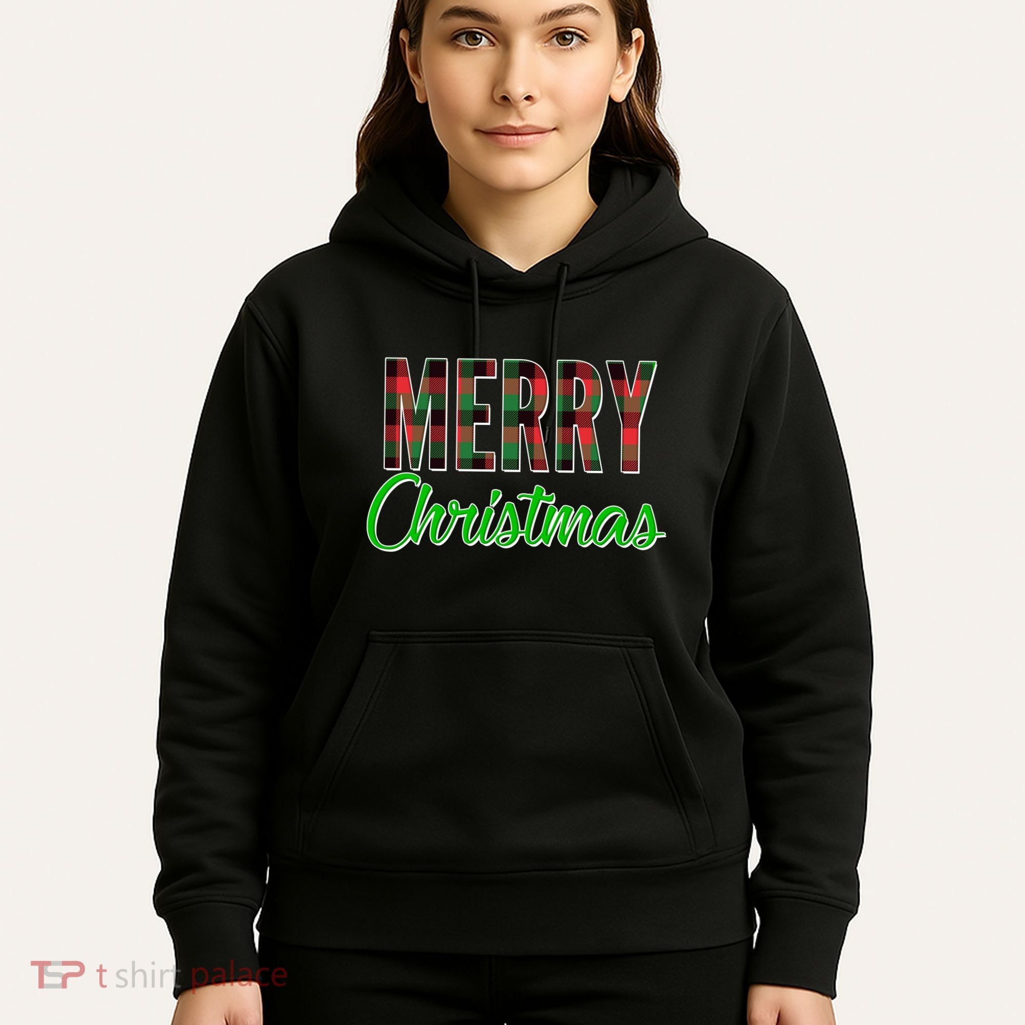 Merry Christmas Plaid Hoodie