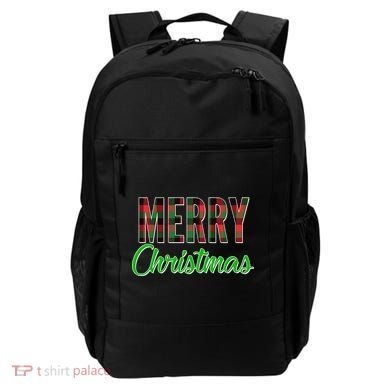 Merry Christmas Plaid Backpack