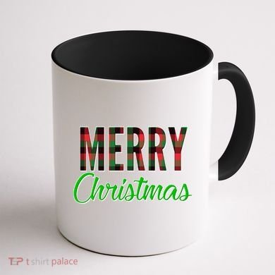 Merry Christmas Plaid Coffee Mug back