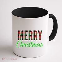 Merry Christmas Plaid Coffee Mug thumb 1