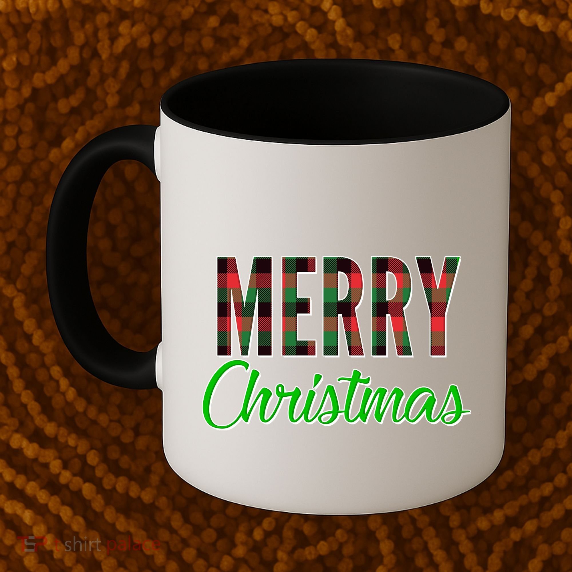 Merry Christmas Plaid Coffee Mug