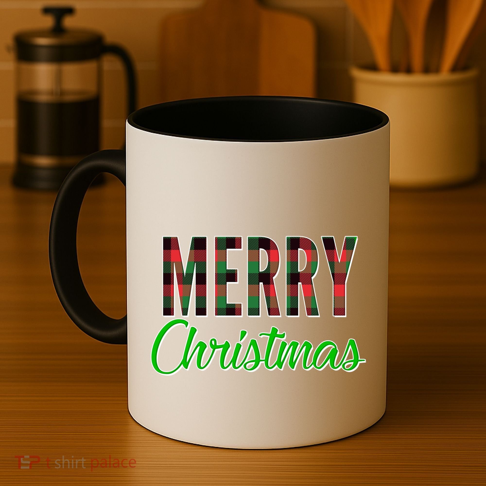 Merry Christmas Plaid Coffee Mug