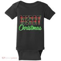 Merry Christmas Plaid Baby Bodysuit thumb 0