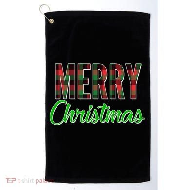 Merry Christmas Plaid Golf Towel