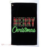 Merry Christmas Plaid Golf Towel thumb 0