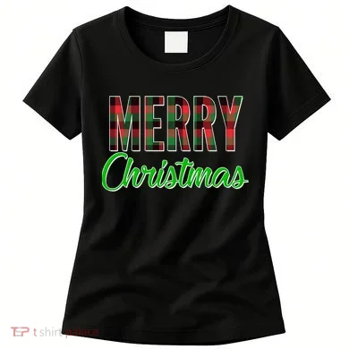 Merry Christmas Plaid Women's T-Shirt