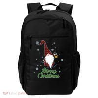 Merry Christmas Plaid Garden Gnome Backpack thumb 0