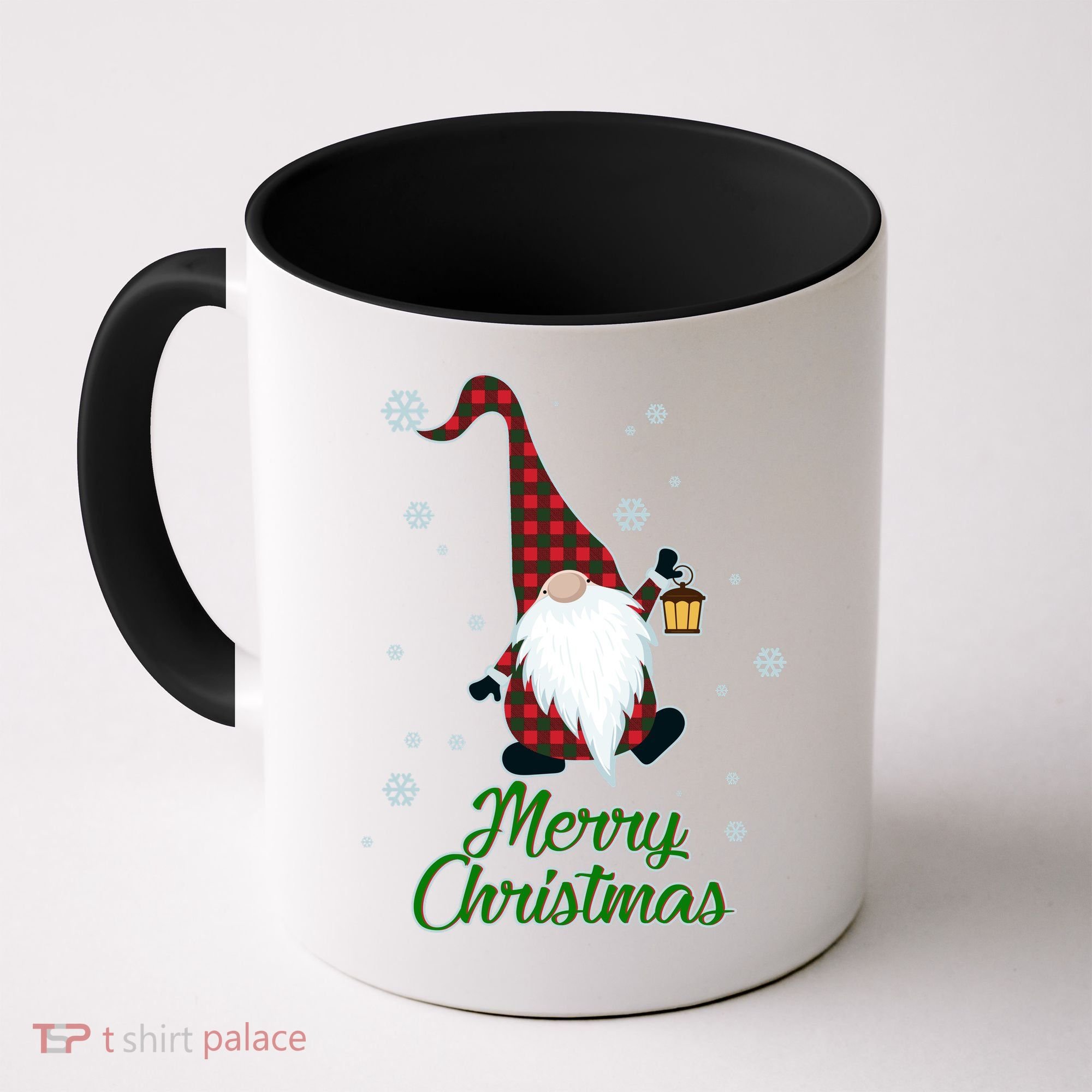Merry Christmas Plaid Garden Gnome Coffee Mug