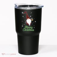 Merry Christmas Plaid Garden Gnome Tumbler thumb 0