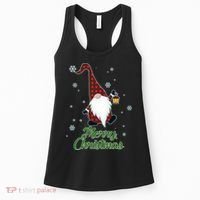 Merry Christmas Plaid Garden Gnome Women's Tank Top thumb 0