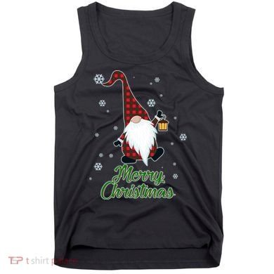 Merry Christmas Plaid Garden Gnome Tank Top