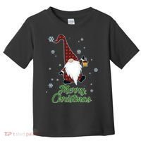 Merry Christmas Plaid Garden Gnome Toddler T-Shirt thumb 0