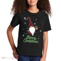 Merry Christmas Plaid Garden Gnome Kids T-Shirt thumb 2