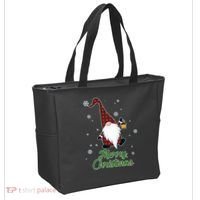 Merry Christmas Plaid Garden Gnome Tote Bag thumb 2