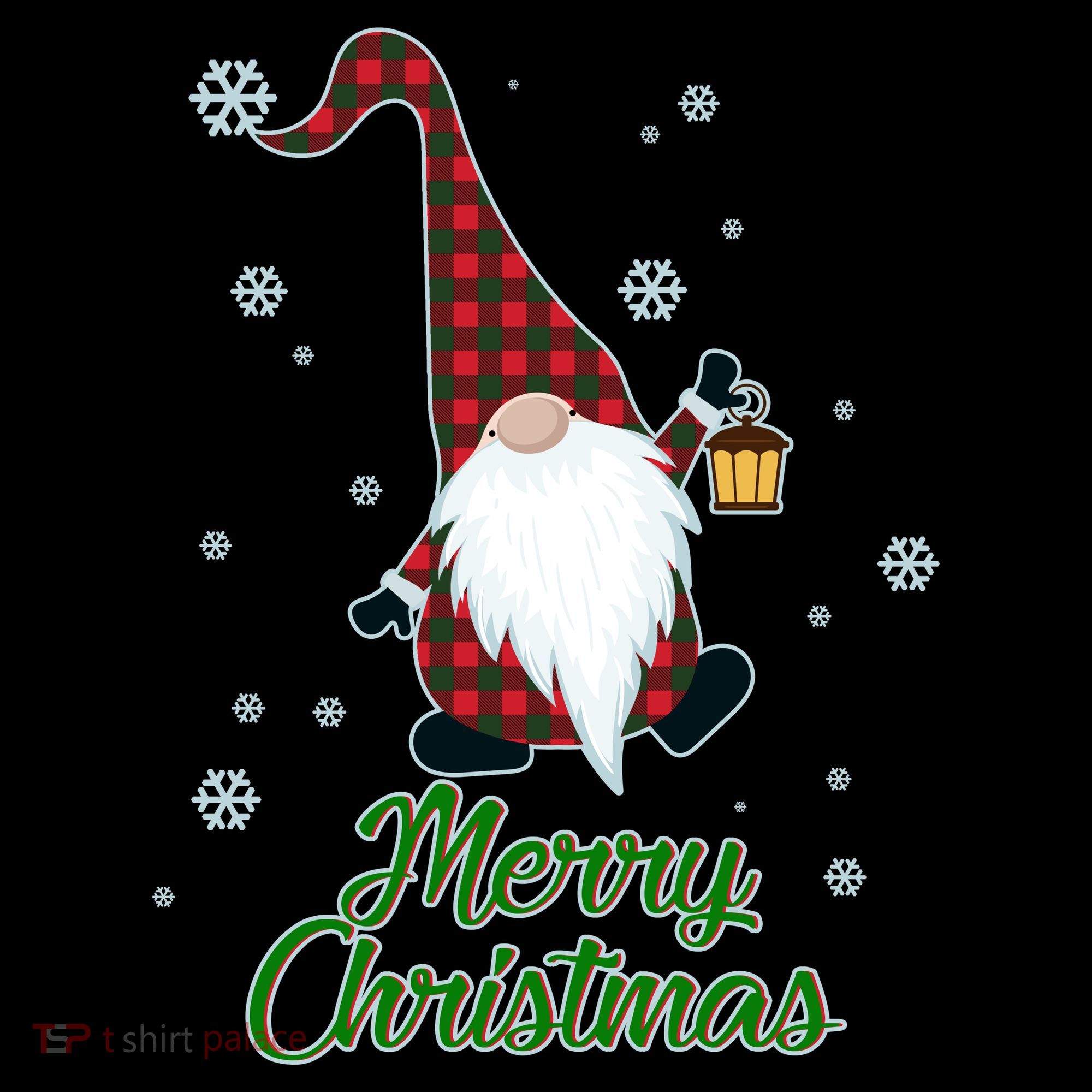 Merry Christmas Plaid Garden Gnome Tote Bag