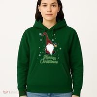 Merry Christmas Plaid Garden Gnome Hoodie thumb 5