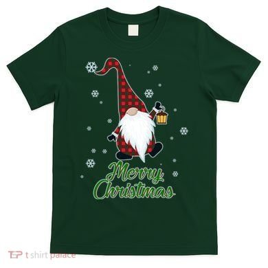 Merry Christmas Plaid Garden Gnome T-Shirt