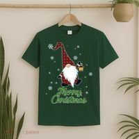 Merry Christmas Plaid Garden Gnome T-Shirt thumb 2