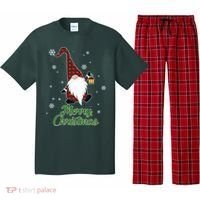 Merry Christmas Plaid Garden Gnome Pajama Set thumb 0