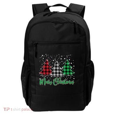 Merry Christmas Plaid Trees Backpack