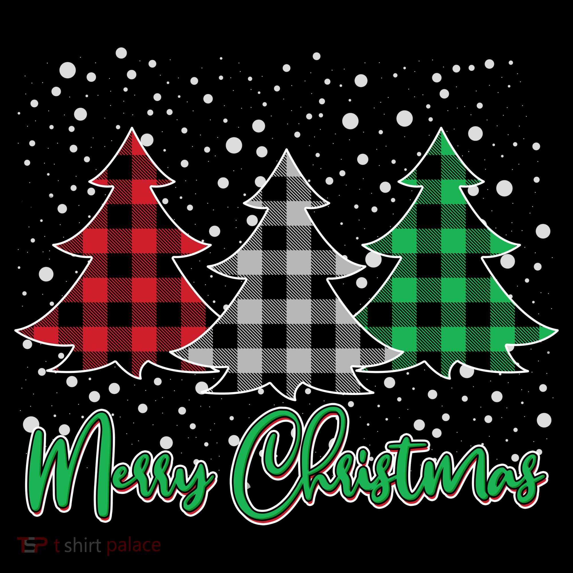 Merry Christmas Plaid Trees Backpack