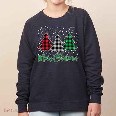 Merry Christmas Plaid Trees Women's Sweatshirt