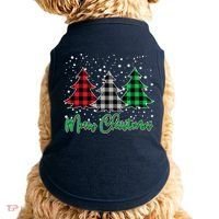 Merry Christmas Plaid Trees Doggie Tank thumb 0