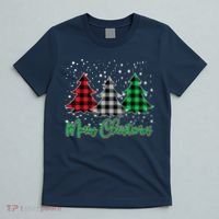 Merry Christmas Plaid Trees T-Shirt thumb 5