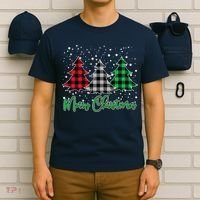 Merry Christmas Plaid Trees T-Shirt thumb 6