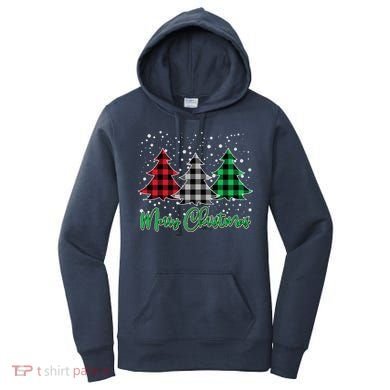 Merry Christmas Plaid Trees Women's Hoodie