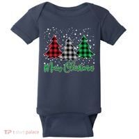 Merry Christmas Plaid Trees Baby Bodysuit thumb 0