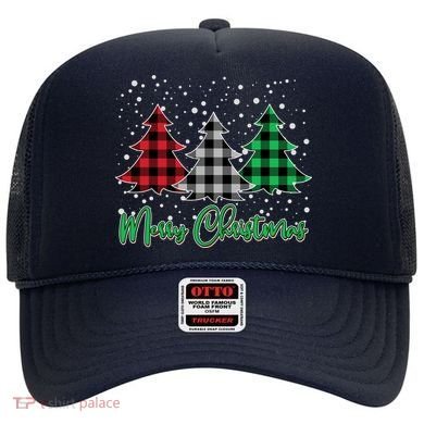 Merry Christmas Plaid Trees Hat
