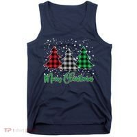 Merry Christmas Plaid Trees Tank Top thumb 0