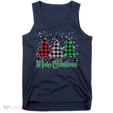 Merry Christmas Plaid Trees Tank Top
