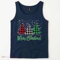 Merry Christmas Plaid Trees Tank Top thumb 2