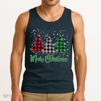 Merry Christmas Plaid Trees Tank Top thumb 3