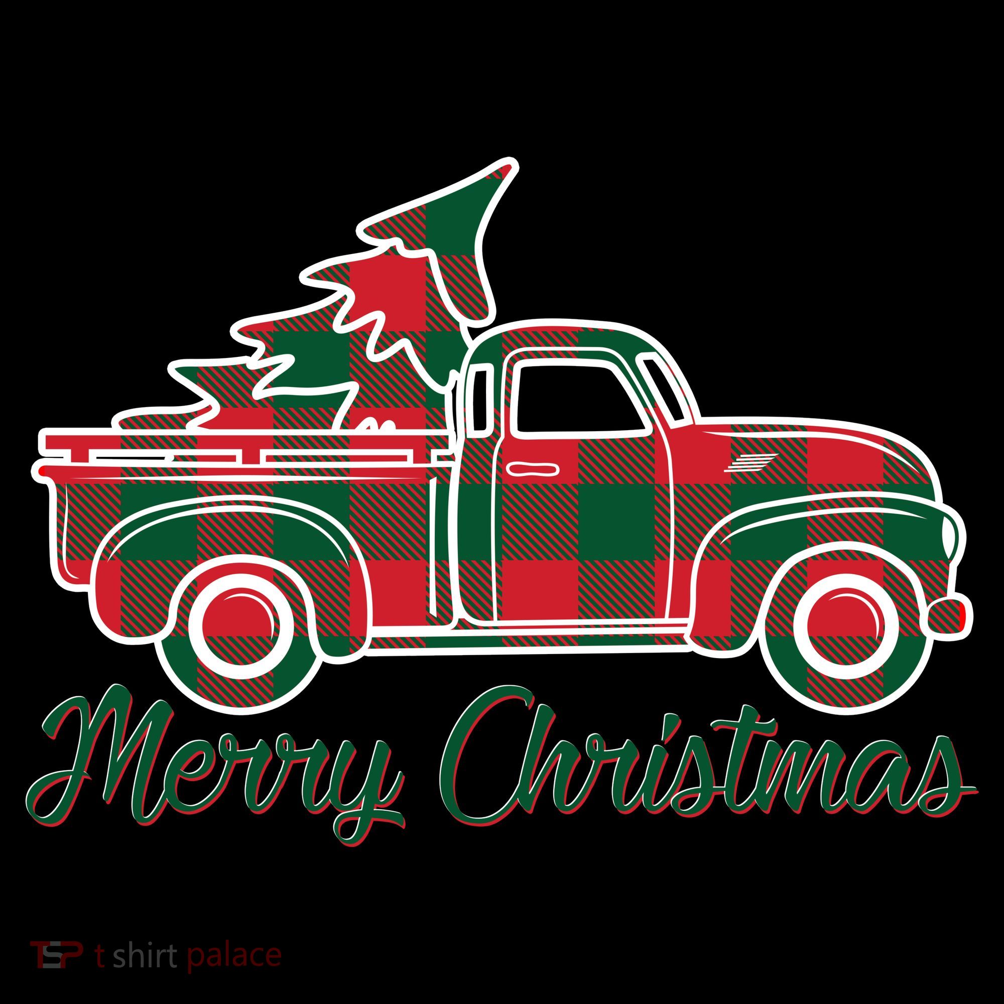 Merry Christmas Plaid Truck And Tree Coffee Mug