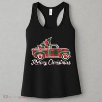 Merry Christmas Plaid Truck And Tree Women's Tank Top thumb 3