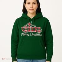 Merry Christmas Plaid Truck And Tree Hoodie thumb 5