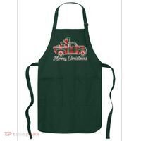 Merry Christmas Plaid Truck And Tree Apron thumb 0