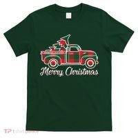 Merry Christmas Plaid Truck And Tree T-Shirt thumb 0