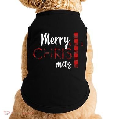 Merry Christmas Plaided Cross Doggie Tank